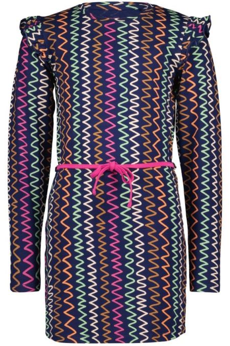 4President jurk Honey zigzag stripes aop