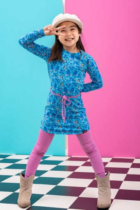 Louder! jurk Lucy kingfisher turqoise aop