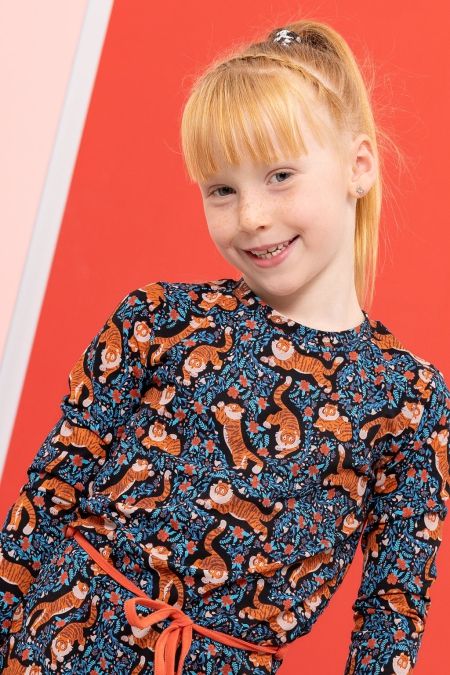 Louder! jurk Lucy tigers with flowers aop