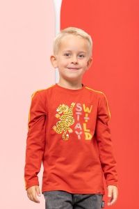 Louder! longsleeve Luuk burnt sienna