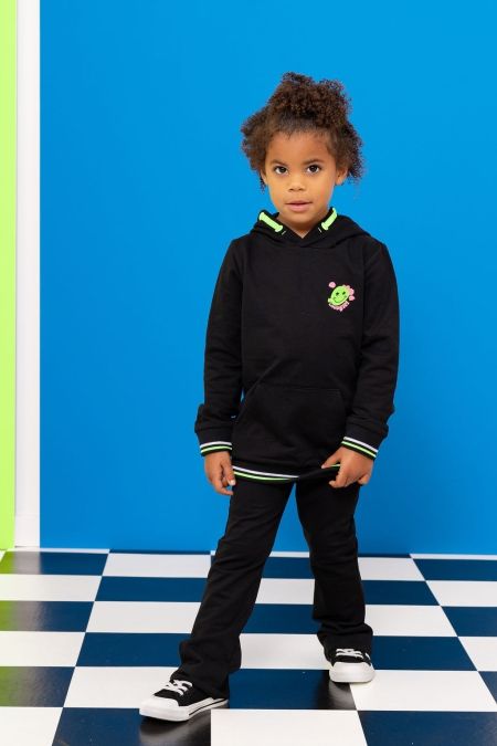 Louder! hoodie Minthe black (achterkant don't panic)