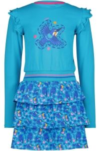 Louder! jurk Nine kingfisher turquoise aop
