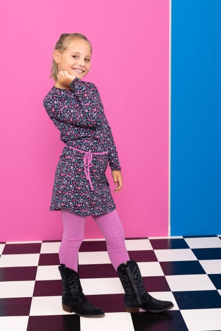 Louder! jurk Lucy purple flowers aop