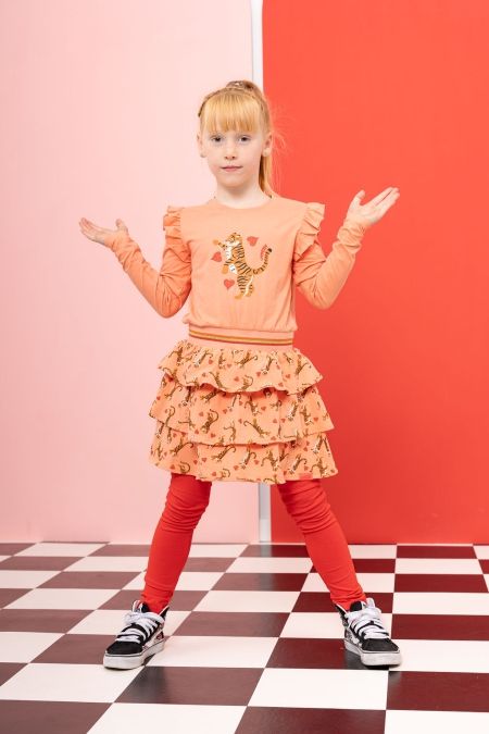 Louder! jurk Nine jumping tigers and hearts aop