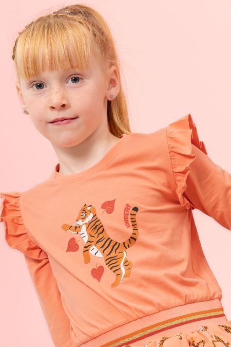 Louder! jurk Nine jumping tigers and hearts aop