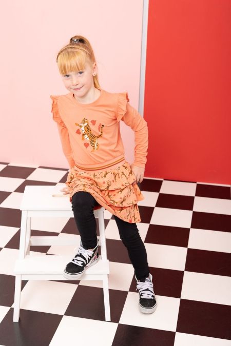 Louder! jurk Nine jumping tigers and hearts aop