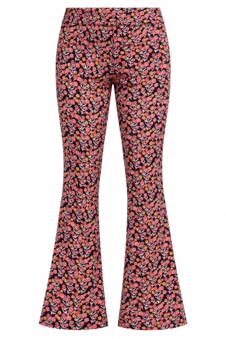 Louder! flared broek Jessie watercolor flowers aop