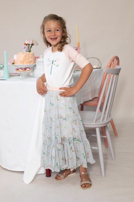 Lofff skirt Balinay pink print libelles (A23-160)