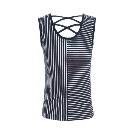 Lofff top Bijou blue gestreept (A23-173)