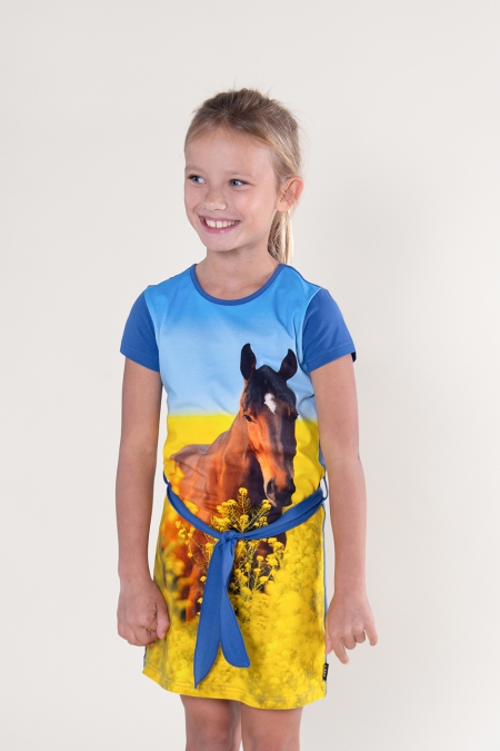 Lovestation22 jurk Gisela blue paard (A23-280)