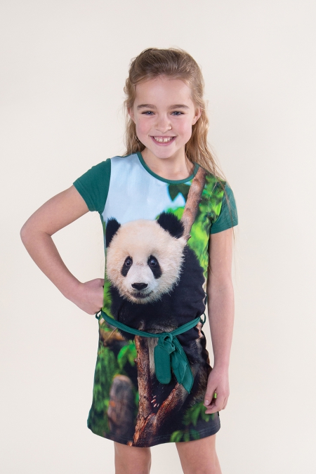 Lovestation22 jurk Griffin green panda (A23-282)