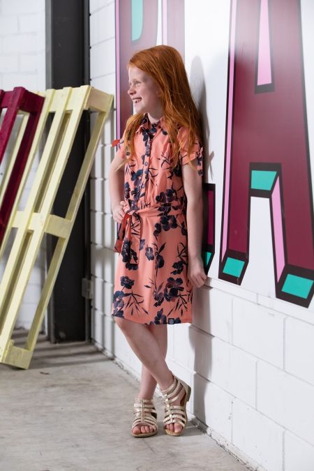 Nais jurk Felicity multi coral (A23-422)