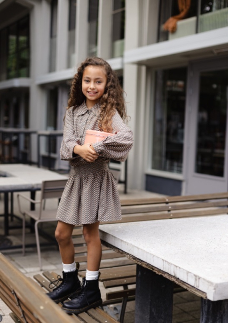 Levv jurk Daane aop geomatric basil groen