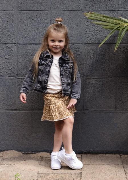 Levv rok Evelien aop creme leopard