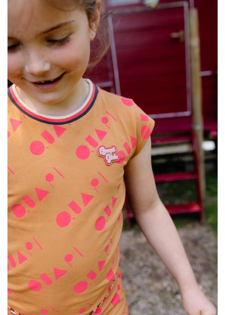 Quapi jurk Tabita aop camel quapi tekst