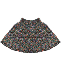 Vinrose rok black bloemen (VGS23SK015)