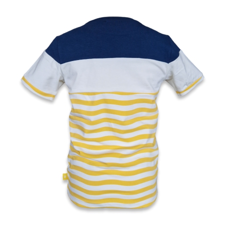 Billy & Lilly shirt Stijn papyrus banana stripe wave print