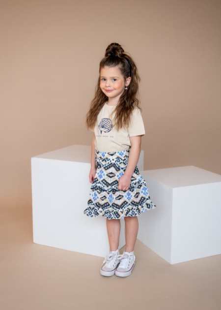 Vinrose rok oyster gray print (VGS24SK011)