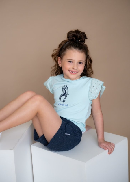 Vinrose shirt blue glow zeepaard (VGS24SS007)