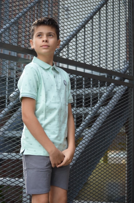 Vinrose polo celadon aop (VBS24PO031)