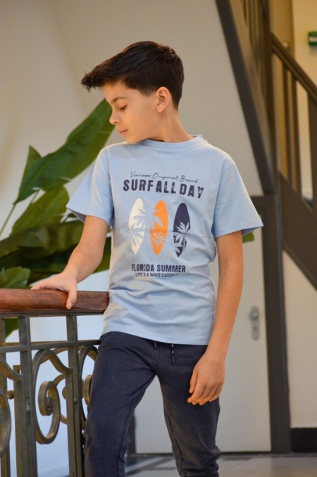 Vinrose shirt cerulean surf all day (VBS24SS002)