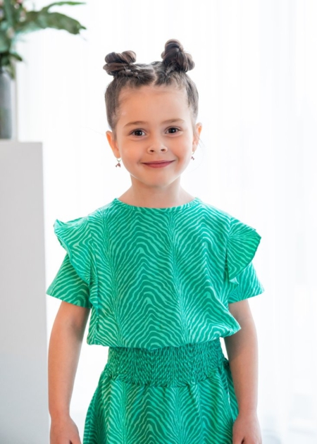 Vinrose jurk deep green print (VGS24DR028)