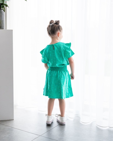 Vinrose jurk deep green print (VGS24DR028)