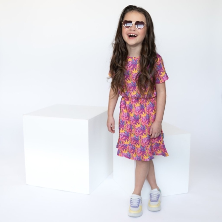 Vinrose jurk raspberry rose print (VGS24DR043)