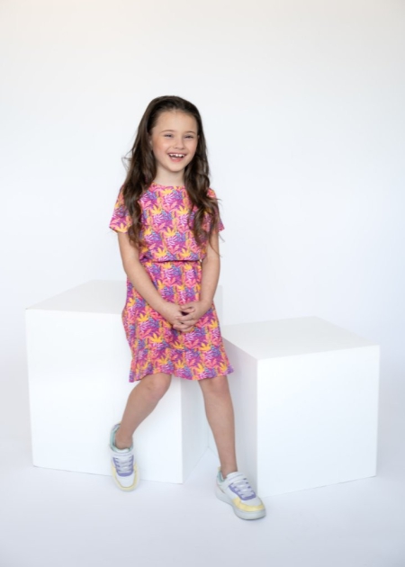 Vinrose jurk raspberry rose print (VGS24DR043)