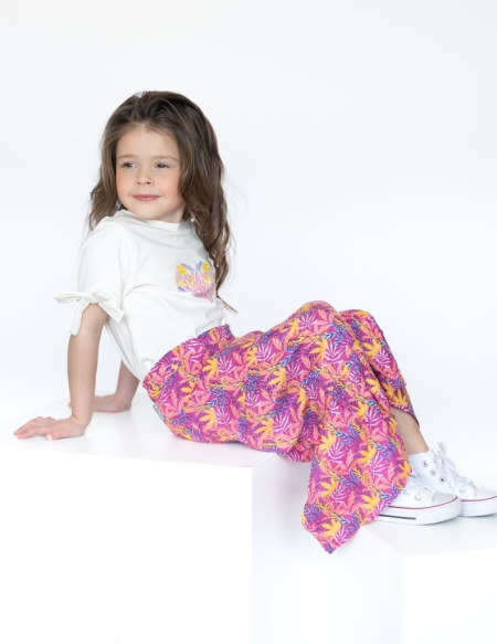 Vinrose rok raspberry rose print (VGS24SK040)