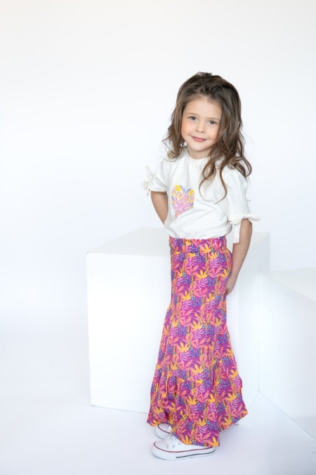 Vinrose rok raspberry rose print (VGS24SK040)