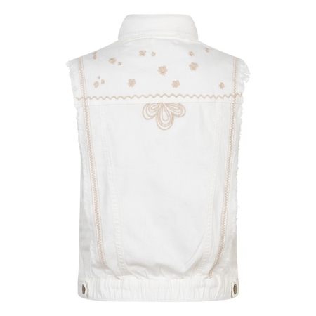 Indian Blue Jeans gilet embroidery lily white (IBGSS24-1041)