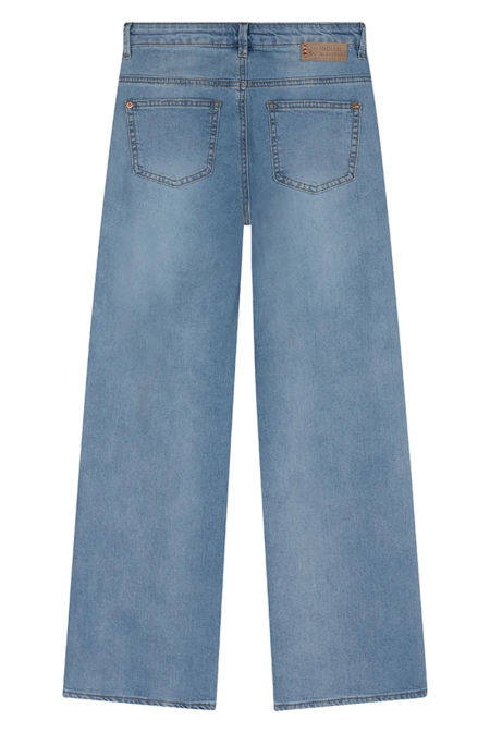 Indian Blue Jeans blue fancy joy wide fit damaged medium denim (IBGSS24-2175)