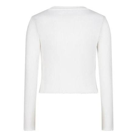 Indian Blue Jeans longsleeve cropped rib IBJ lilly white (IBGSS24-3051)