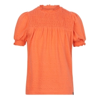 Indian Blue Jeans smocked t-shirt bright coral (IBGSS24-3155)