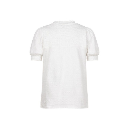 Indian Blue Jeans smocked t-shirt lily white (IBGSS24-3155)