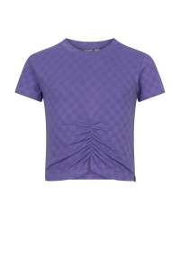 Indian Blue Jeans t-shirt block check purple (IBGSS24-3161)