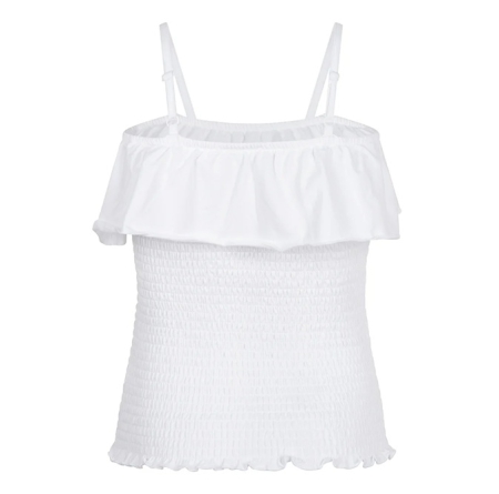 Indian Blue Jeans smock offshoulder t-shirt white (IBGSS24-3167)