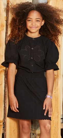 Indian Blue Jeans embroidery dress black (IBGSS24-5230)