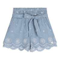 Indian Blue Jeans stripe embroidery short light blue (IBGSS24-6046)