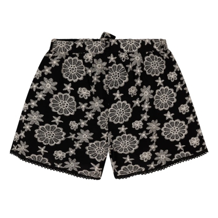 Indian Blue Jeans flower embroidery short black (IBGSS24-6050)