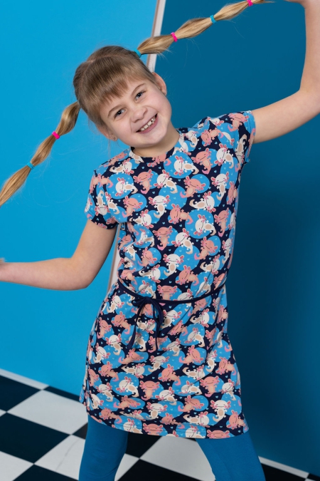 Louder! jurk Lucy axolotl aop