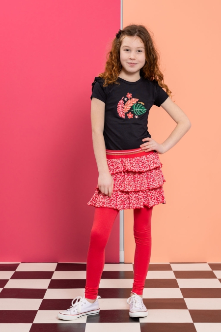 Louder! shirt Nora black jungle leaves