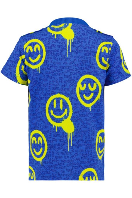 4President shirt Edo clematis blue happy graffiti aop