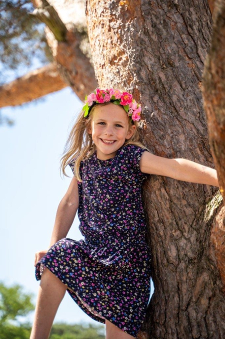 4President jurk Leena aop navy flowers