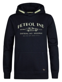 Petrol hooded sweater print navy blue miami auto (B-1050-SWH100-5178)