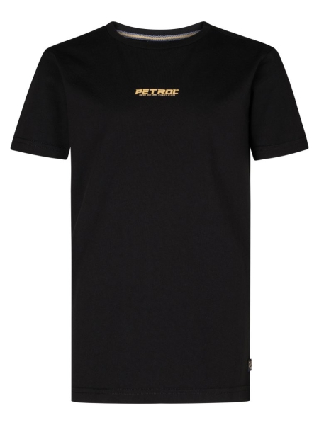 Petrol t-shirt classic print black klein borstlogo (B-1050-TSR110-9999)