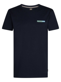 Petrol t-shirt classic print navy blue backprint miami beach (B-1050-TSR113-5178)
