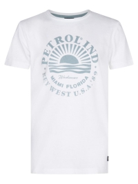 Petrol t-shirt classic print bright white miami florida key west u.s.a. (B-1050-TSR127-0000)