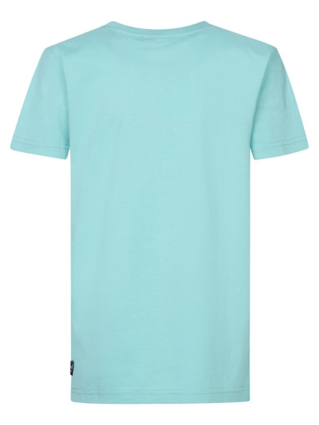 Petrol t-shirt classic print aqua petrol denim (B-1050-TSR112-5180)